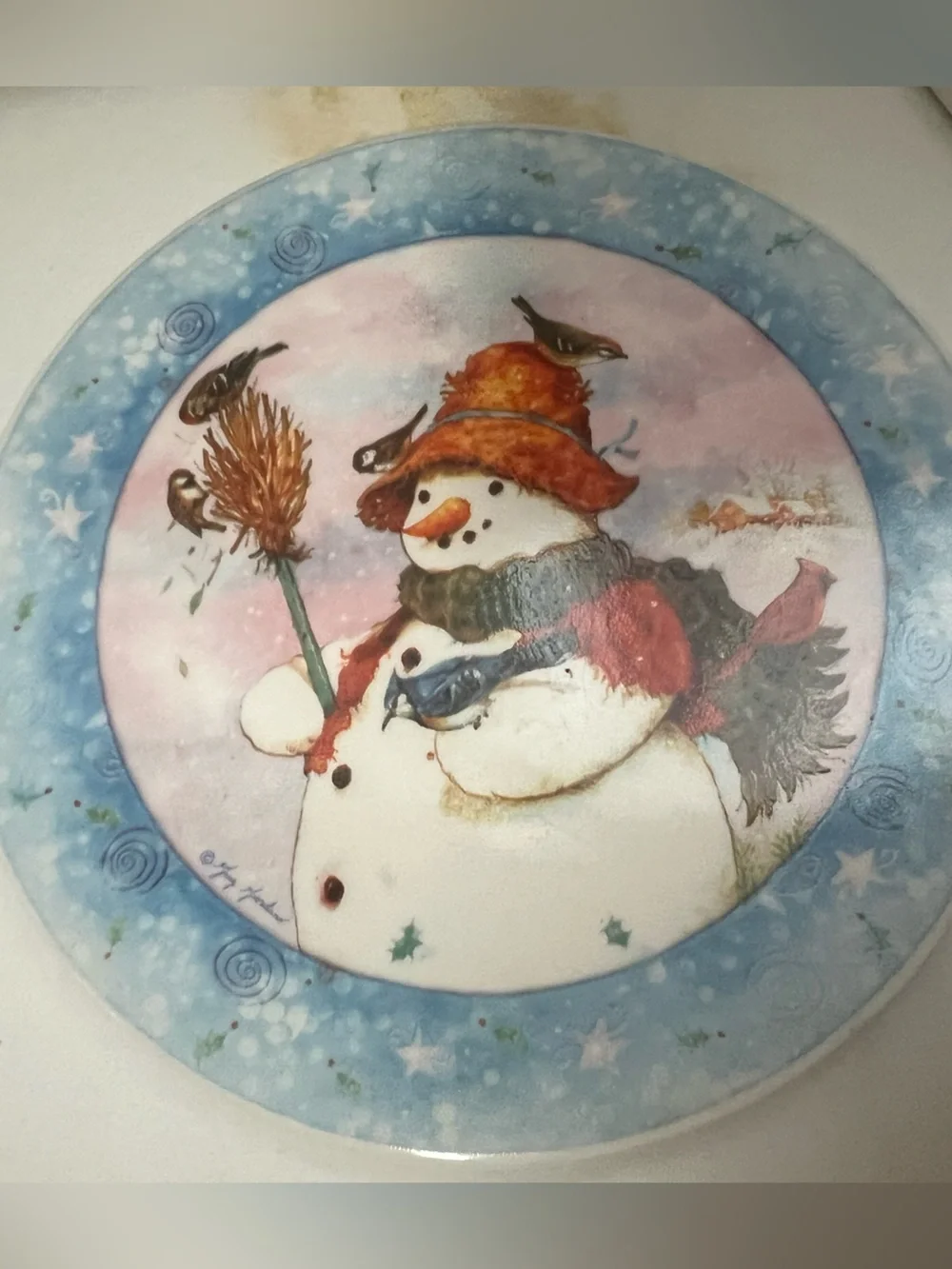 Holiday Snowman Small Pet Ceramic Coasters - set of 4